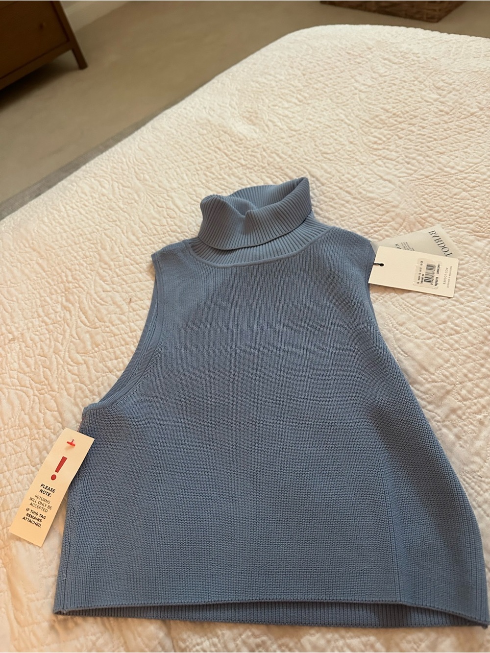 Bardot Sky Blue Sleeveless Knit Top